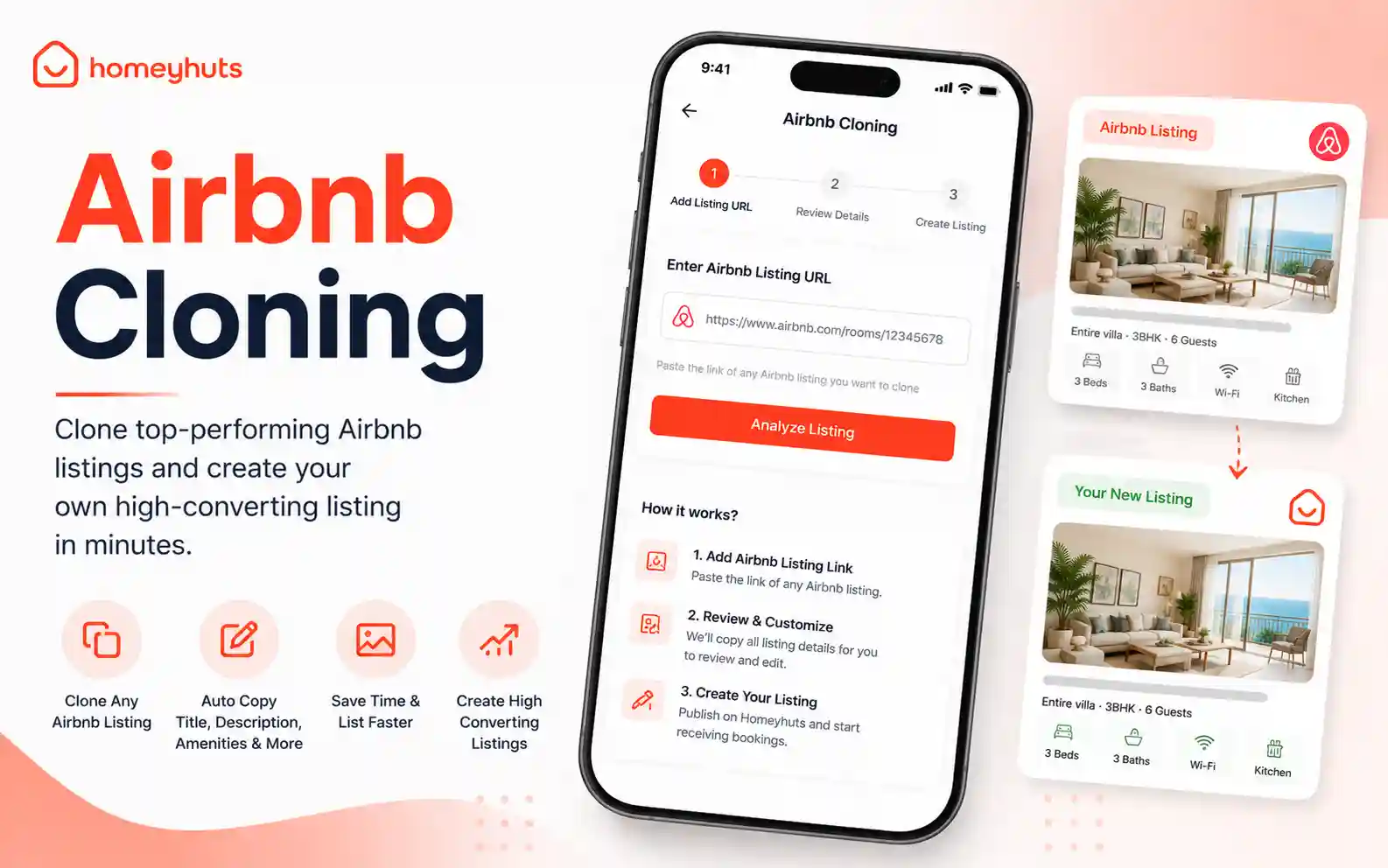 Import Your Airbnb Listing to Homeyhuts | Airbnb Cloning