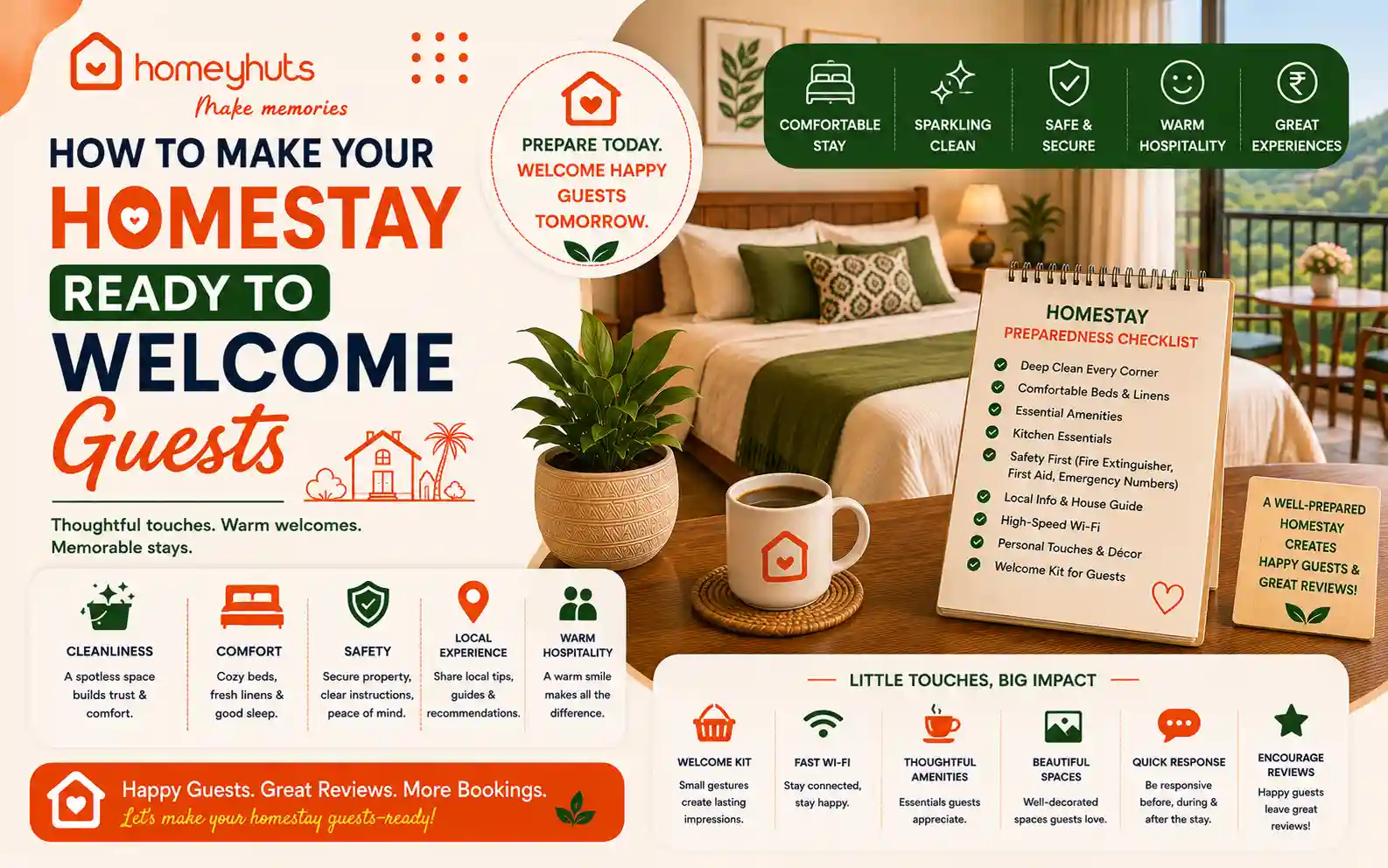 How to Make Your Homestay Ready to Welcome Guests with Homeyhuts