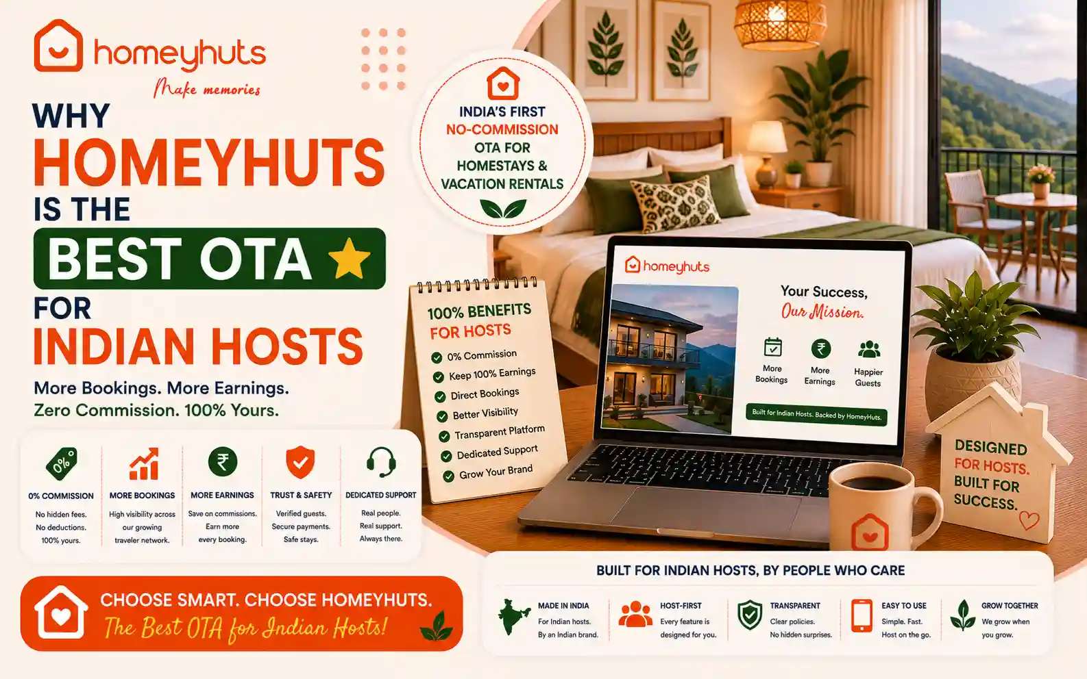 Why Homeyhuts is the Best OTA for Indian Hosts