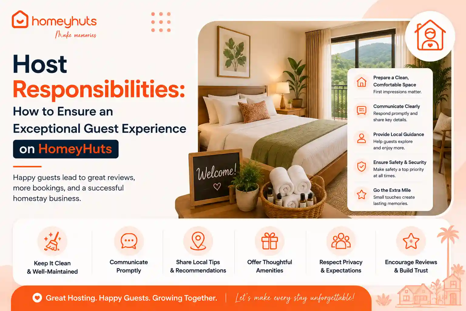 Host Responsibilities: How to Ensure an Exceptional Guest Experience on HomeyHuts